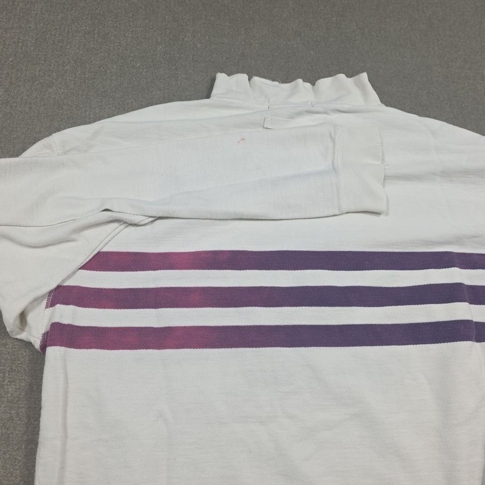 Vtg Nautica Yacht Club Embroidered Crewneck Sweatshirt 90s White Purple Pullover - Picture 10 of 15